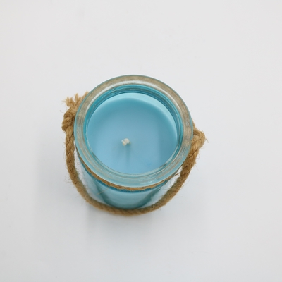 La aduana azul del hogar del aroma sospechó la vela de cristal del tarro con la guita 8oz