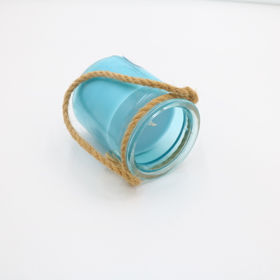 La aduana azul del hogar del aroma sospechó la vela de cristal del tarro con la guita 8oz