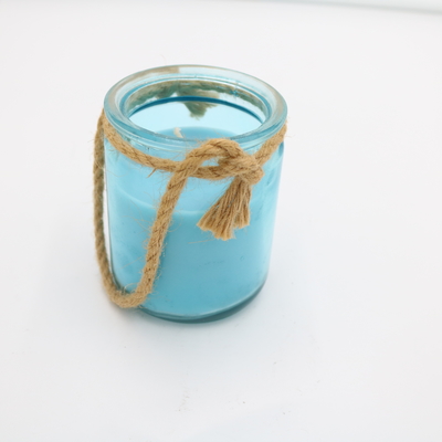 La aduana azul del hogar del aroma sospechó la vela de cristal del tarro con la guita 8oz