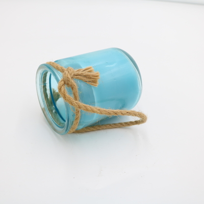 La aduana azul del hogar del aroma sospechó la vela de cristal del tarro con la guita 8oz