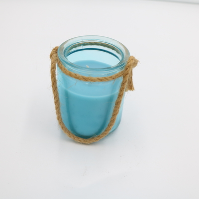 La aduana azul del hogar del aroma sospechó la vela de cristal del tarro con la guita 8oz