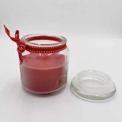 Tarro esencial rojo personalizado Mason For Christmas de la luz de la vela de la cera de parafina