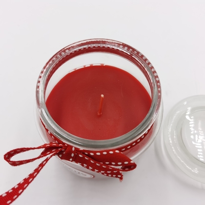 Tarro esencial rojo personalizado Mason For Christmas de la luz de la vela de la cera de parafina