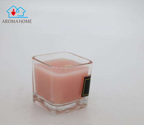 Vela negra de encargo de Gardenia Square Glass Jar Scented de la etiqueta 9 onzas para las bodas