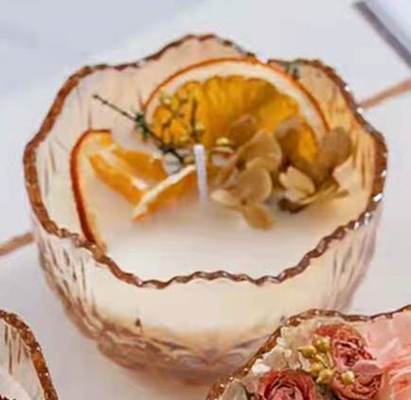 La soja encera velas perfumadas hechas a mano los tarros de la vela de 10 onzas con la decoración seca de la flor