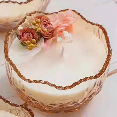 La soja encera velas perfumadas hechas a mano los tarros de la vela de 10 onzas con la decoración seca de la flor