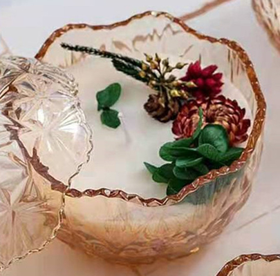 La soja encera velas perfumadas hechas a mano los tarros de la vela de 10 onzas con la decoración seca de la flor