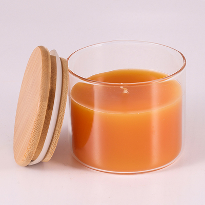 La luz natural del aroma del Aromatherapy de la cera de parafina mira al trasluz 220G con la tapa de bambú