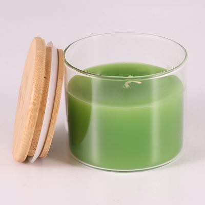 La luz natural del aroma del Aromatherapy de la cera de parafina mira al trasluz 220G con la tapa de bambú