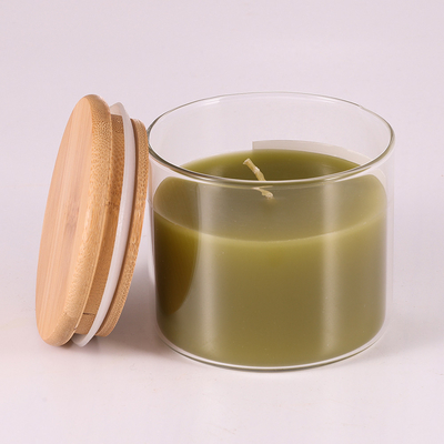La luz natural del aroma del Aromatherapy de la cera de parafina mira al trasluz 220G con la tapa de bambú