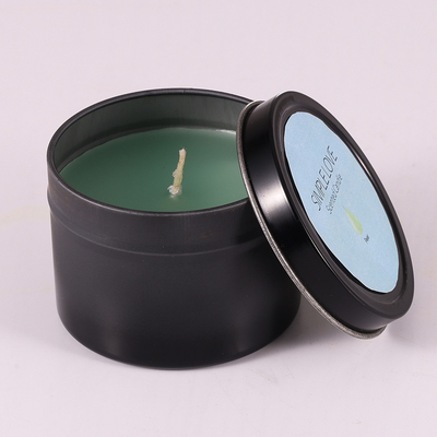 El OEM 2 onzas recicló a Matte Black Tin Can Candle para el dormitorio