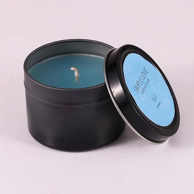 El OEM 2 onzas recicló a Matte Black Tin Can Candle para el dormitorio