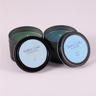 El OEM 2 onzas recicló a Matte Black Tin Can Candle para el dormitorio