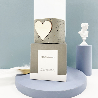 Candeleros de cerámica votivos de la soja de la cerámica perfumada cuadrado de 4 onzas en forma de corazón