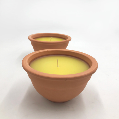 7Oz interior Clay Pot Citronella Garden Candles para los mosquitos