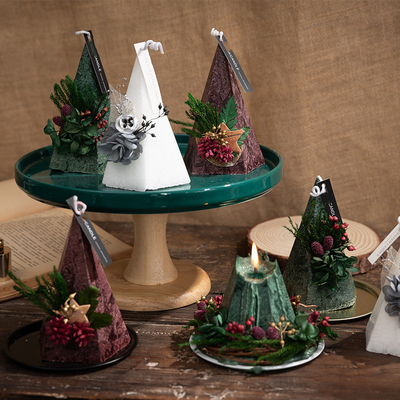 El regalo perfumado modificado para requisitos particulares del árbol de navidad de Navidad de la vela de la soja fijó 2pk