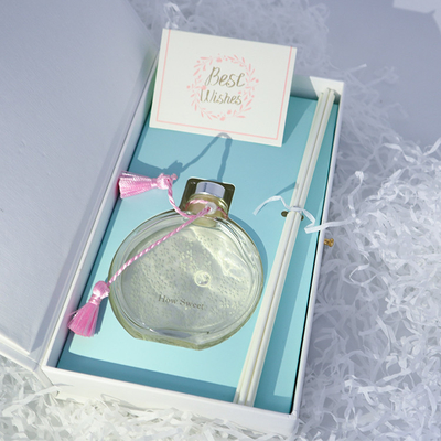 Regalo de lujo de Reed Diffuser 130ml del aroma fijado con el nudo rosado y la caja rígida
