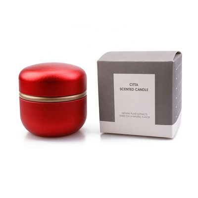 Ronda del ODM 6 onza Tin Container Candle Red Green con el grano de café