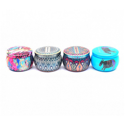 Pequeña decoración de aluminio única 120g de Tin Can Candle With Stone