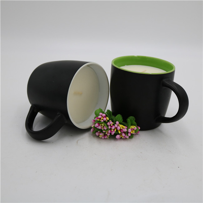 Vela perfumada de la taza de té de Matte Black Ceramic Citronella Candle