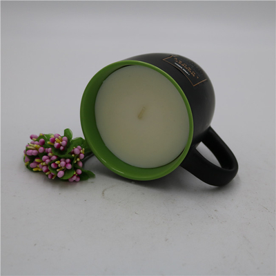 Vela perfumada de la taza de té de Matte Black Ceramic Citronella Candle