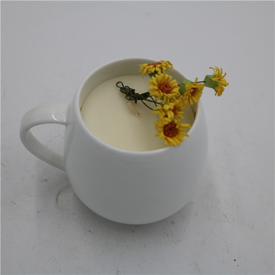 vela de cerámica del tarro del Aromatherapy de la vela de la soja de la naturaleza blanca simple 6oz