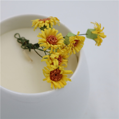 vela de cerámica del tarro del Aromatherapy de la vela de la soja de la naturaleza blanca simple 6oz
