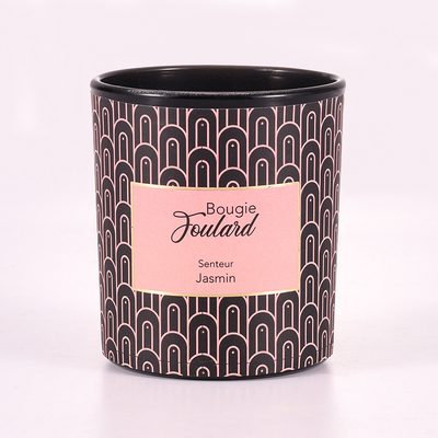 La vainilla Bean Soy Wax Glass Jar del hogar del aroma sospechó el negro 8oz de la vela