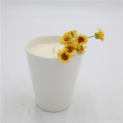 Soja de cerámica Matte White sospechado vela 7oz de la taza de té del hogar del aroma