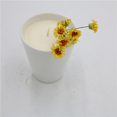 Soja de cerámica Matte White sospechado vela 7oz de la taza de té del hogar del aroma