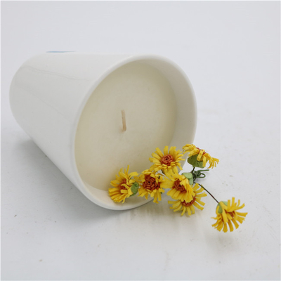 Soja de cerámica Matte White sospechado vela 7oz de la taza de té del hogar del aroma